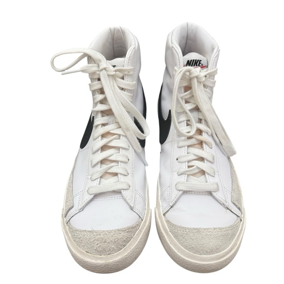 Like New Nike Blazer Mid White and Black High-Tops Size 8 - Picture 2 of 7